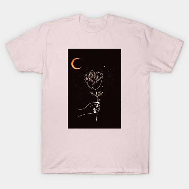 Cosmic Rose T-Shirt by LunarsFlow